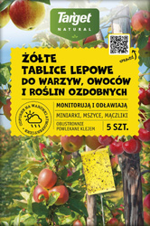 Żółte tablice lepowe na szkodniki – ziemiórki, mszyce, mączliki – 5 szt. Target