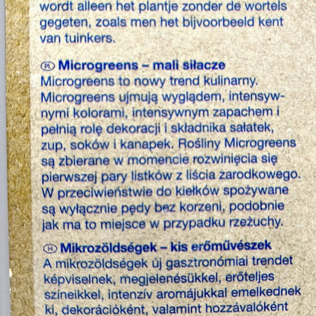Mikrolistki – Zestaw Do Uprawy MicroGreen + Nasiona – Kiepenkerl