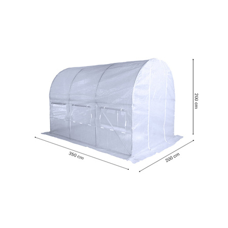 Tunel Foliowy 200 cm x 350 cm (7,0 m2) biały