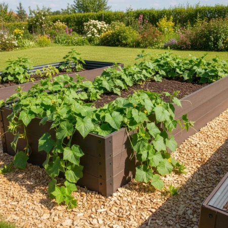 Warzywniak – podwyższona grządka – brąz GPPS 150 x 75 x 30 cm Vegano