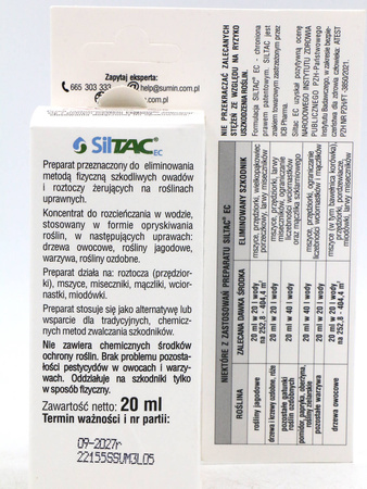 Siltac EC na szkodniki warzyw i owoców – przędziorki, mszyce – 20 ml Sumin