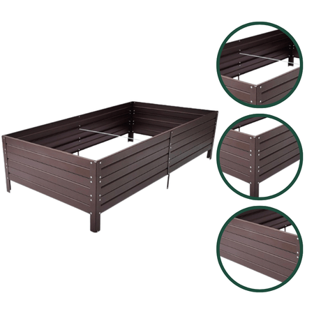 Warzywniak – podwyższona grządka – brąz 150 x 75 x 30 cm Vegano