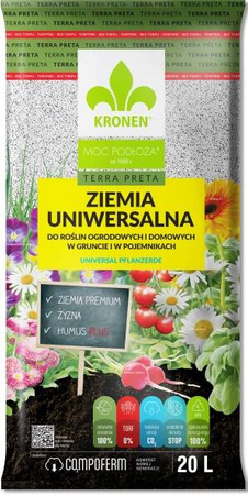 Ziemia Uniwersalna Bez Torfu Terra Preta – 20 l Kronen