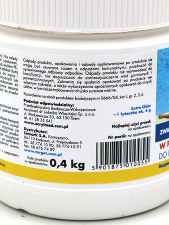 Extra Chlor – Zwalcza Glony, Bakterie i Grzyby – 400 g Target Granulat