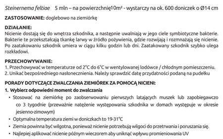 Ziemiórka Stoper – pożyteczne nicienie na ziemiórki 5 mln nicieni Vegano