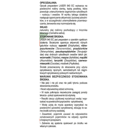 Laser 940 EC na szkodniki w warzywach i roślinach ozdobnych – 110 ml Sumin