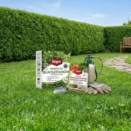 Lepinox Plus na ćmę bukszpanową – 10 g Target + Nawóz do bukszpanów – 1 kg Target (ZESTAW)