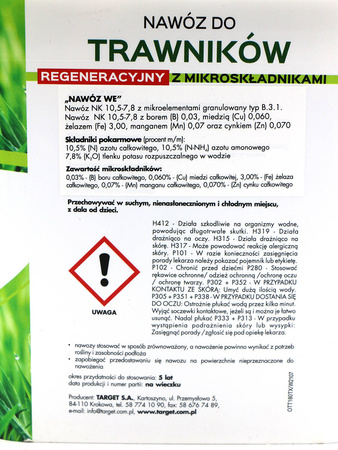 Nawóz do trawnika regeneracyjny – 4 kg Target