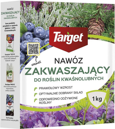 Nawóz zakwaszający do roślin kwaśnolubnych – borówek, iglaków, hortensji, wrzośców, azalii – 1 kg Target