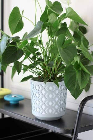 Osłonka Doniczka Ø195 mm Aztek – Biała – Lamela