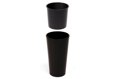 Osłonka Doniczka Ø300 mm Lilia – Czarna – Lamela 