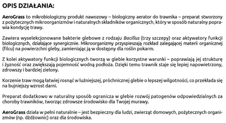AeroGrass – aerator biologiczny do trawnika (napowietrza glebę) 2 x 50 g – 500 m² Vegano