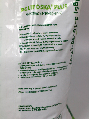 Polifoska Plus nawóz uniwersalny do warzyw, owoców i trawnika – 5 kg Grupa Azoty