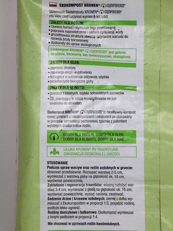 Kompost Eko – BIOAKTYWNY – 15 l Kronen