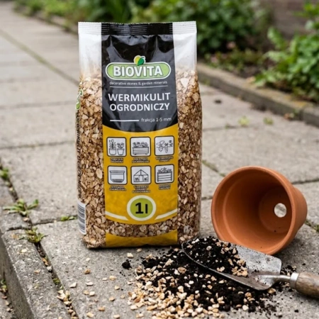 Wermikulit ogrodniczy – dodatek do podłoża – 1-5 mm 1 l Biovita