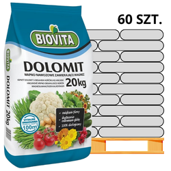 Dolomit nawóz wapniowo-magnezowy do warzyw, owoców, kwiatów i trawnika – paleta 60x20 kg Biovita