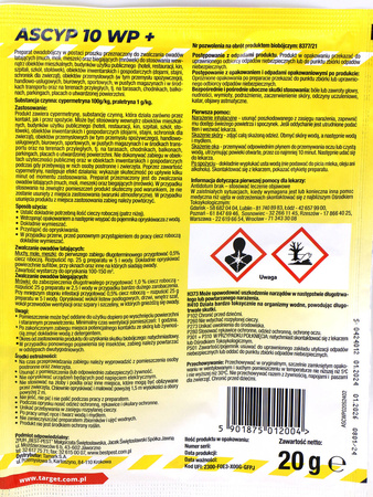 Ascyp new 10 WP+ – Zwalcza Owady Latające i Biegające – 20 g Target 