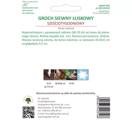 Groch Łuskowy Sześciotygodniowy – 40 g Legutko