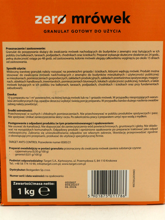 Zero Mrówek – Granulat Zwalczający Mrówki – 1 kg 4Gardens