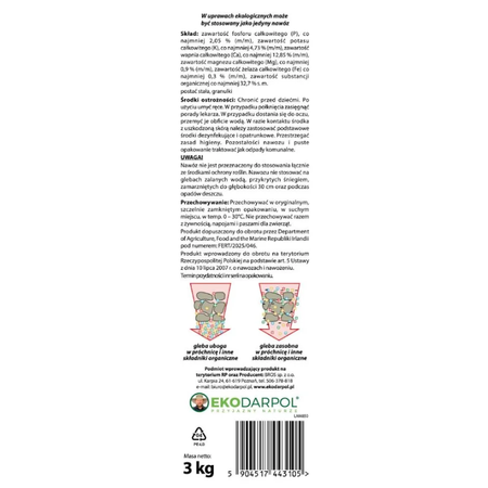 Plonar Efekt nawóz granulowany uniwersalny do warzyw, owoców i trawnika – kwasy humusowe – 3 kg Ekodarpol