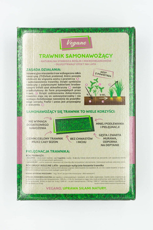 Trawnik samonawożący – nasiona traw z mikrokoniczyną 1 kg Vegano