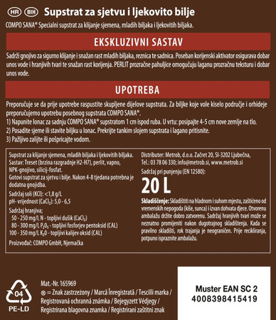 Podłoże do siewu i pikowania z nawozem NPK – 20 l Compo