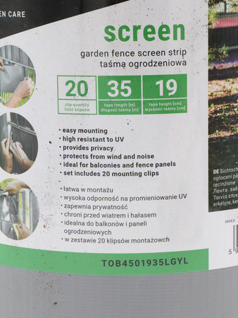 Taśma Ogrodzeniowa – Jasnoszara – 19 cm x 35 m Bradas