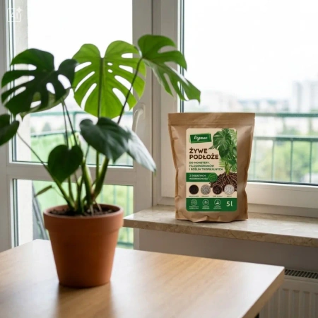 Żywe podłoże do monstery, filodendronów i roślin tropikalnych z dodatkiem Wermihumusu Vegano - 5 l