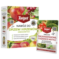 Lepinox Plus na ćmę bukszpanową – 10 g Target + Nawóz do drzew i krzewów owocowych – 1 kg Target (ZESTAW)
