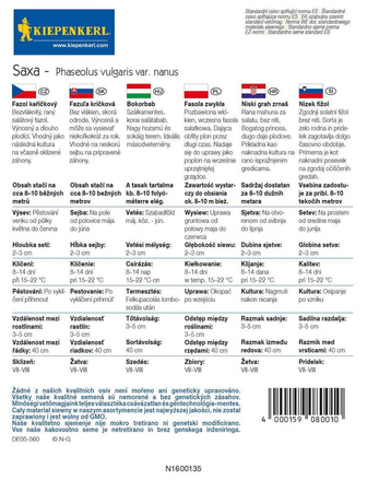 Fasola Szparagowa 'Saxa' – Wczesna – Kiepenkerl