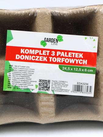Paletka Doniczek Torfowych 8 komórek – 3 szt.