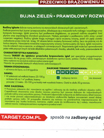 Nawóz do iglaków przeciw brązowieniu igieł – 4 kg Target