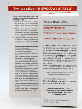 Karate Zeon 050 CS – Zwalcza Szkodniki Roślin – 50 ml Target