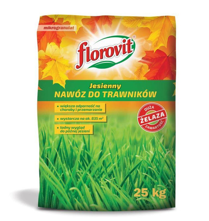 Nawóz jesienny do trawników – niska zawartość azotu – 25 kg Florovit