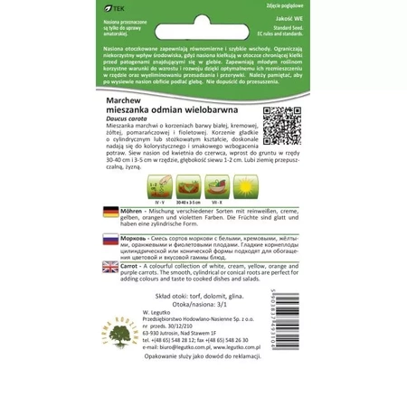 Marchew Kolorowa Mix – Nasiona Otoczkowane – Legutko