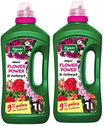 Nawóz do roślin kwitnących z potasem - surfinii, pelargonii, begonii, fuksji - 2 x 1000 ml Flower Power Vegano