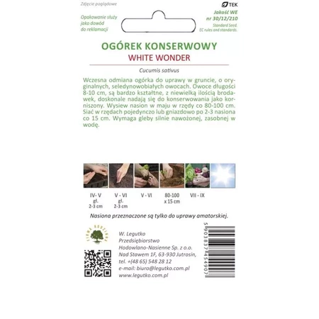 Ogórek Gruntowy White Wonder – 2g Legutko