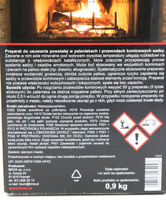 Proszek Do Usuwania Sadzy z Kominków i Pieców – Morus – 0,9 kg Bros
