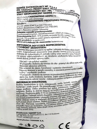Nawóz zakwaszający do roślin kwaśnolubnych – borówek, iglaków, hortensji, wrzośców, azalii – 10 kg Target