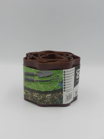 Obrzeże Trawnikowe Faliste BRĄZOWE – 10 cm x 9 m Bradas