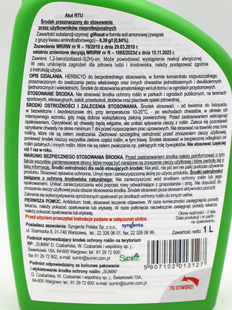 Atut RTU Spray – Na Chwasty W Ogrodzie – 1 l Sumin