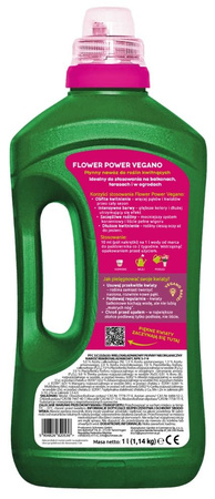 Nawóz do roślin kwitnących z potasem - do surfinii, pelargonii, begonii, fuksji – 5 x 1000 ml Flower Power Vegano
