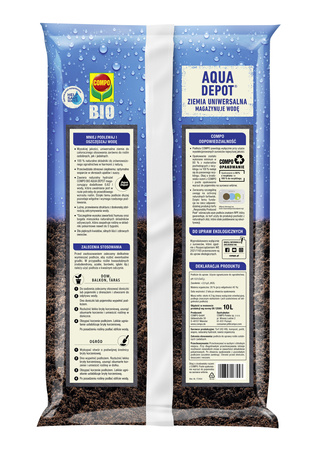 Bio Aqua Depot ziemia uniwersalna – do roślin w domu, ogrodzie i na balkonie – 10 l Compo