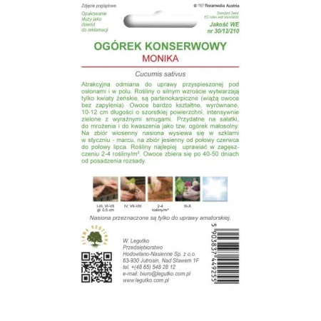 Ogórek Konserwowy 'Monika' – 1 g Legutko