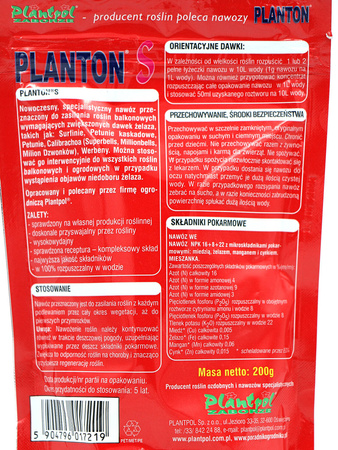Planton S – Nawóz Rozpuszczalny Do Roślin Balkonowych – 200 g Plantpol