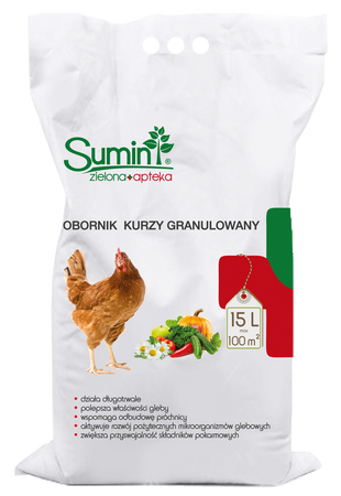 Obornik Kurzy Granulowany - Nawóz Naturalny 8 l
