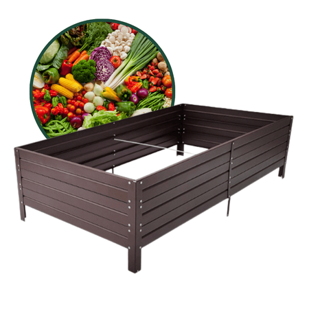 Warzywniak – podwyższona grządka – brąz 150 x 75 x 30 cm Vegano