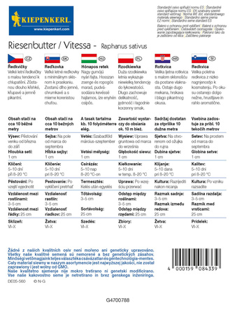 Rzodkiewka 'Vitessa' nasiona na taśmie – Kiepenkerl