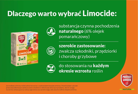 Limocide 3w1 na przędziorki, mszyce, skoczki – zwalcza szarą pleśń, rdzę i mączniaka  – 50 ml Protect Garden