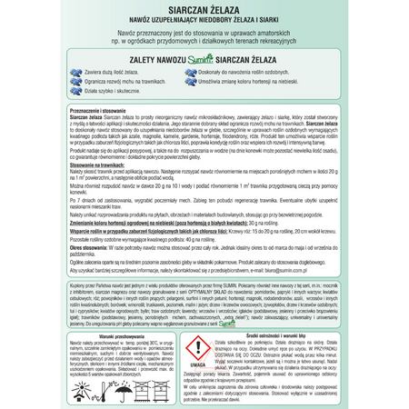 Siarczan żelaza  – nawóz do roślin ozdobnych – 1 kg Sumin